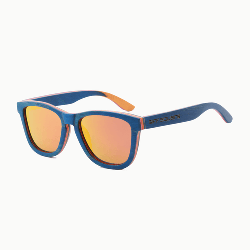 Clas Sonnenbrille blau mit orangefarbenem Glas