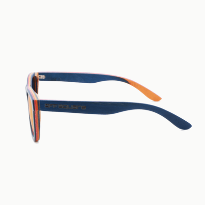 Clas Zonnebril Blauw met Oranje Glas - offsquareofficial