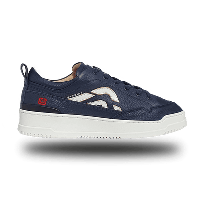 Off-Square duurzame blauwe unisex sneaker met witte logo